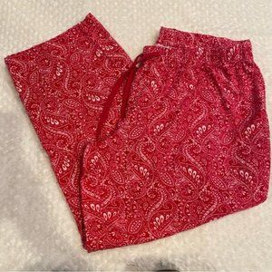 LIZ CLAIBORNE RED CHERRY PAISLEY PAJAMA PANTS XL
